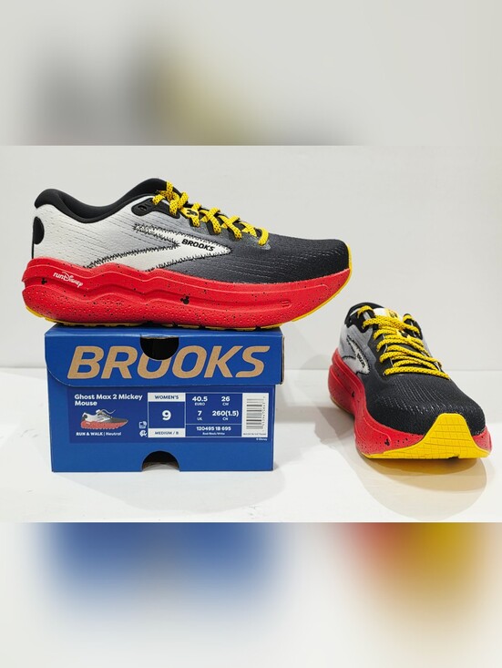 Brooks Shoes - Brooks Ghost Max 2 MICKEY MOUSE RunDisney 2025 Red Black Women's Medium 9 B New